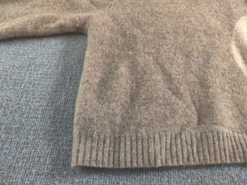 Perry Ellis 100% Lambswool Pullover Sweater Youth Girls Large Brown Tan Trim - Picture 6 of 14