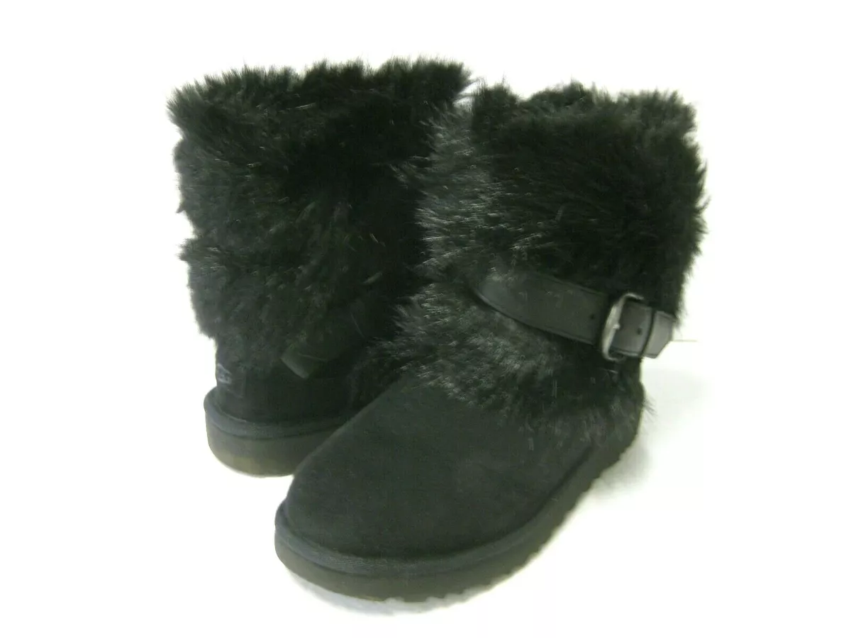 UGG CLASSIC BUCKLE MINI WOMEN BOOTS SUEDE BLACK US 5 UK 3 EU 36