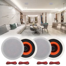 Herdio 4PCS  6.5" 300W Ceiling Speakers 2-WayFlush Mount Wall Home Speaker USA