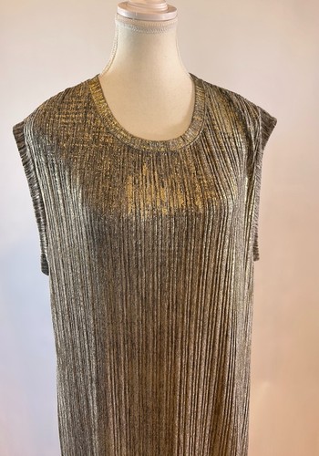 Akemi + Kin | Corrina Ribbed Metallic Sleeveless Jersey Shift Midi Dress | XL - Bild 2 von 13