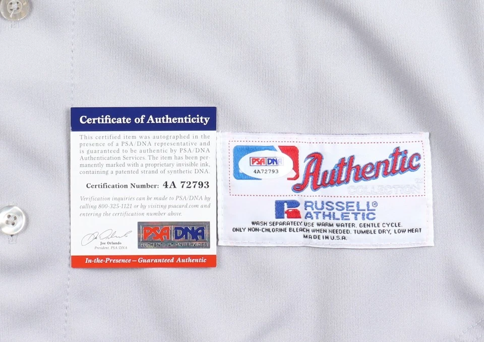 Camiseta de béisbol auténtica firmada por Hubie Brooks de los Reales de Kansas City Russell certificado de autenticidad PSA Foto 3 de 4