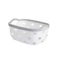 NEPA Market White Plastic Basket with Handles / Storage Organizers - Large