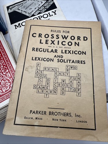 Vintage 1938 Crossword Lexicon Card Game Complete Instructions Parker Brothers - Picture 2 of 8