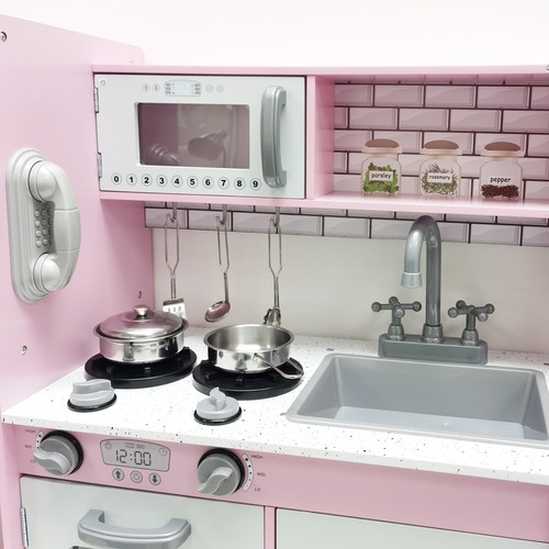 M2S Kids Wooden Play Kitchen Pretend Play Utensils Toys Cooking Role Play Set - Picture 15 of 18