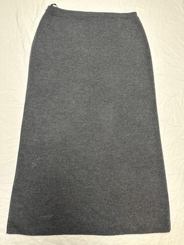 Eileen Fisher Skirt Womens Petite Large Gray Merino Wool Long Knit Pull On - Picture 3 of 6
