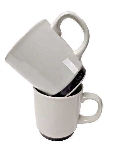 Pair of Vtg ☕️  Oyster White Stoneware Made in Japan - Picture 1 of 7