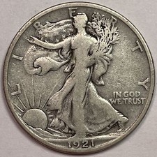Key Date About Uncirculated Detail 1921-s Walking Liberty Silver Half Dollar