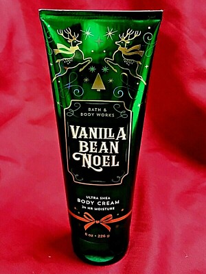 Bath & Body Works Vanilla Bean Noel 24hr Moisture Shea Body Cream 8oz -