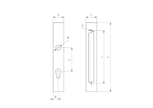 Set Beschlag Drückergarnitur Edelstahl Gartentür Gartentor Hoftür Tür 40x40mm - Picture 3 of 10