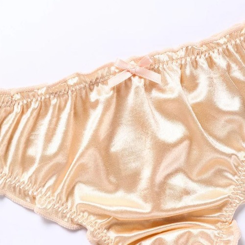 Lotto 4 pz mutandine donna sexy raso arricciate corde a G biancheria intima, S M L XL - Foto 8 di 9