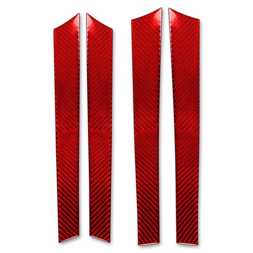 For Audi A3 S3 8P 06-07 Red 4Pcs Carbon Fiber Interior Door Panel Cover Strips - Zdjęcie 6 z 9
