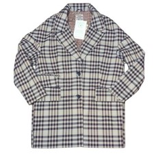 Baum And Pferdgarten Dilone Plaid Mod Preppy Classic Trench Coat Women's Size 36