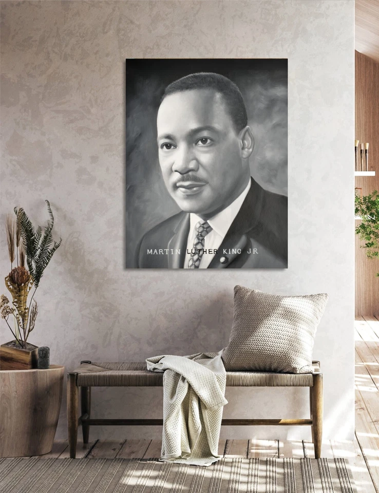 Dr. Martin Luther King Jr Homenaje Acabado a Mano Impresión Derechos Civiles Desobediencia Foto 3 de 4