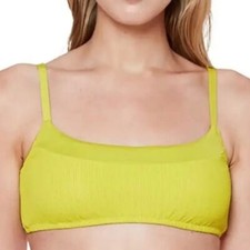 Sanctuary Bikini Top Women Small Sandbar Solids Seamed Bralette Swim Top Grellow