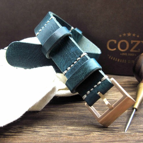 COZY Handmade Style II Military 106 Leather NATO Strap 18mm 20mm 22mm - Picture 4 of 13