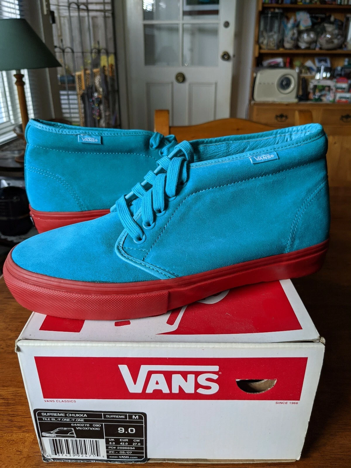 Vans Supreme Chukka Red Blue Size 9 USA NEW IN BOX