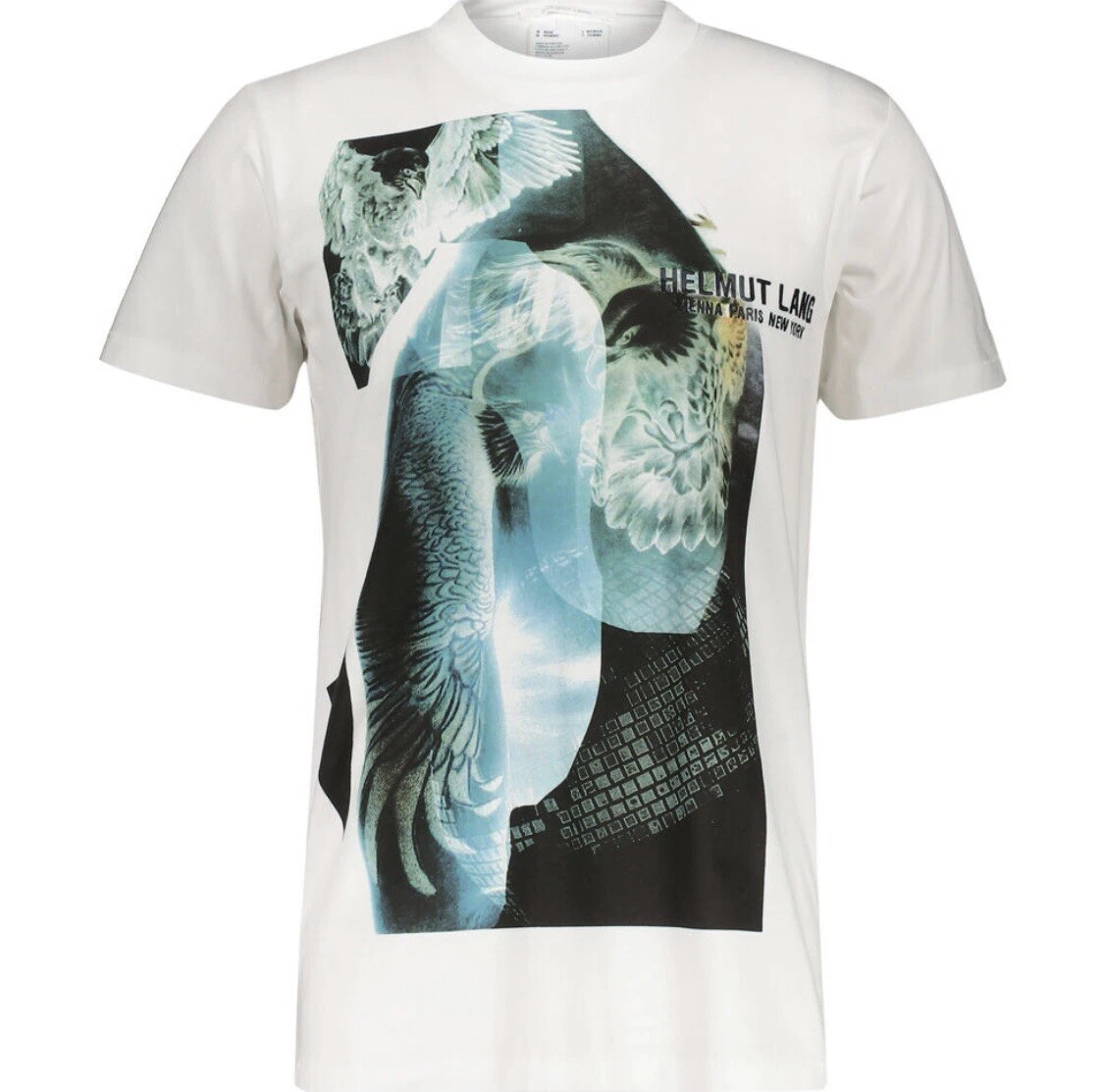 klasse Mudret kam HELMUT LANG White Unisex Tattoo Effect Print T-Shirt | eBay