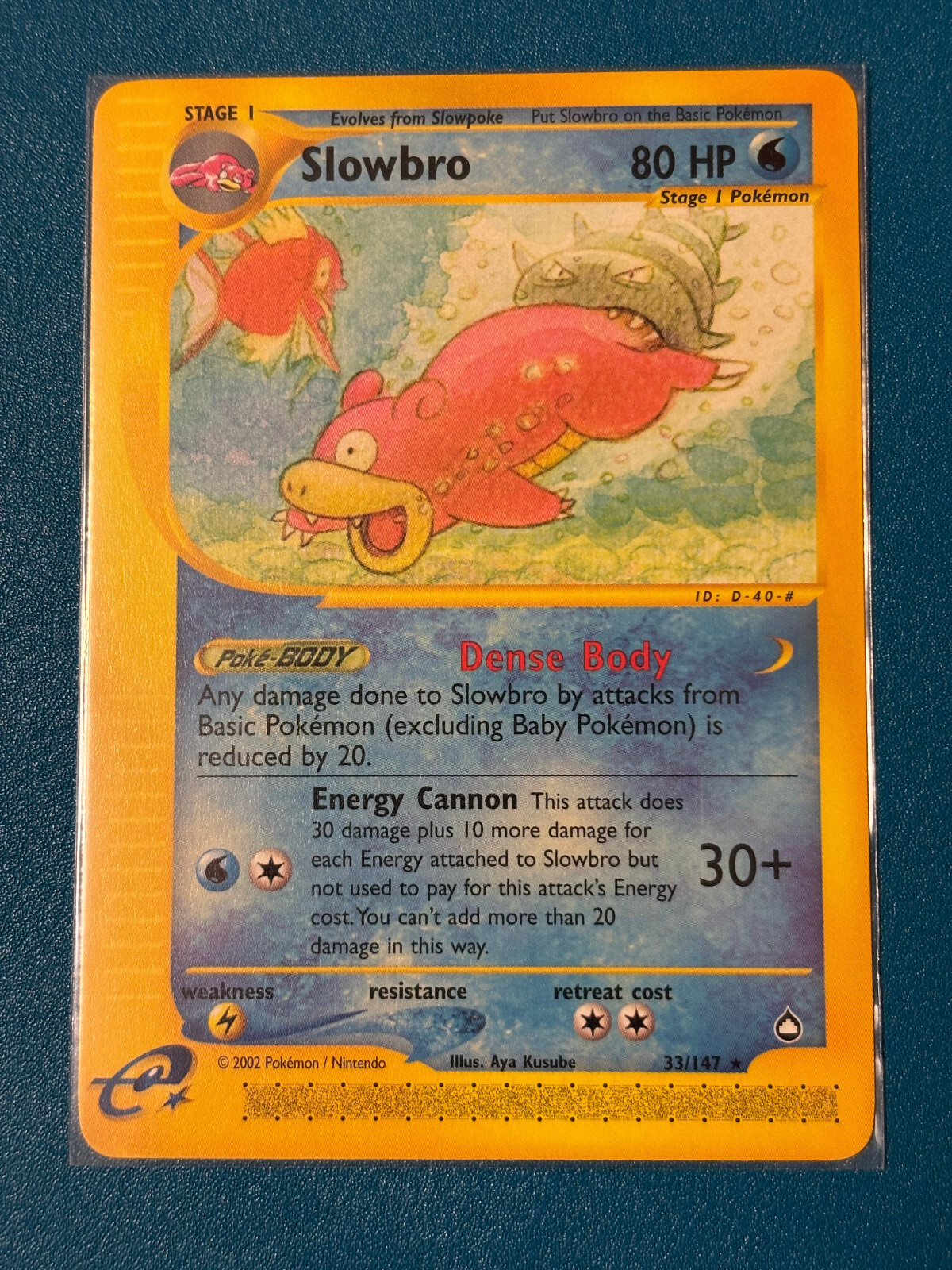 Pokemon Card TCG Slowbro 33/147 Aquapolis Vintage English NM