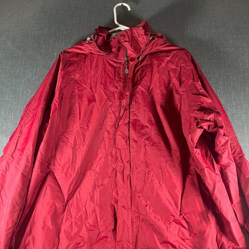 LL Bean Mens Windbreaker Jacket Red Long Sleeve Full Zip Hooded Size XL Nylon - Picture 2 of 12