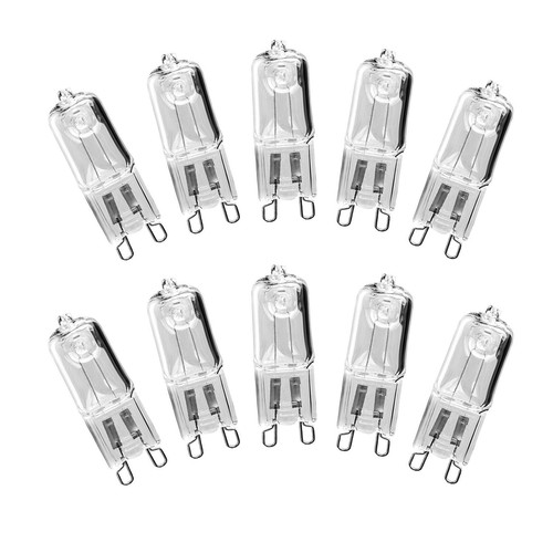 10 Pieces 28W Halogen Lamps 2 Pin G9 Light Bulbs for Pendants Cabinet Lights - Picture 4 of 8