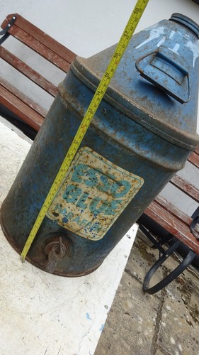 Vintage Esso Blue Paraffin Can In Original Condition Large Drum Job Lot - Picture 10 of 24