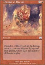 MTG-4x-Light Play, English-Thunder of Hooves-Onslaught