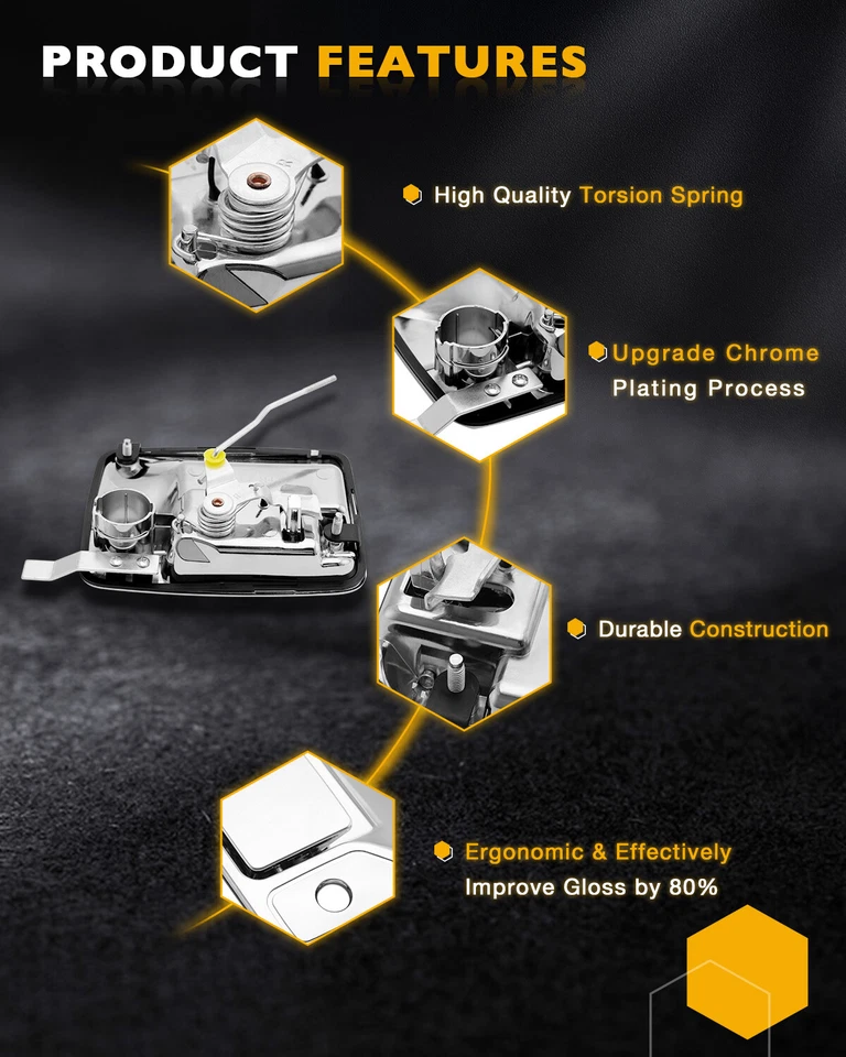 4Pcs Chrome Exterior Door Handle Set For 99-16 Ford F-250 F-350 Super Duty 79306 - Imagem 4 de 4