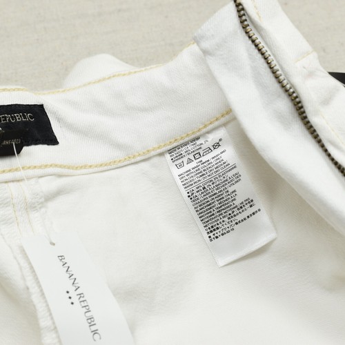 NEW Banana Republic Women's Sailor Shorts Zip Cotton White Size 26/2 4" Short - Picture 7 of 8