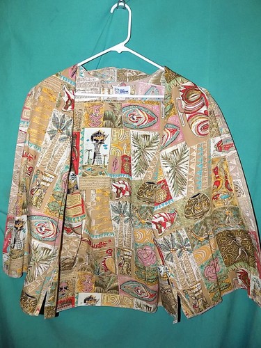 Excelente! CAMISA HAWAIANA REYN SPOONER VINTAGE AÑOS 90, ESTAMPADO REVERSO, TIKI GEO, ETIQUETA L, Talla XL - Imagen 9 de 14