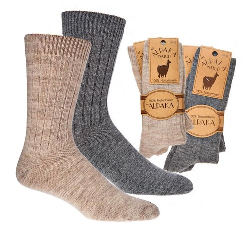 Alpaca & Merino Cashmere Wool - Thin Knitted Bed House Socks super soft & warm - Picture 2 of 29