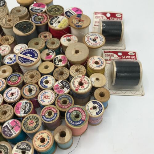 117 Vintage Holzspulen Lot Star Talon Coats & Clark Belding - Bild 2 von 9