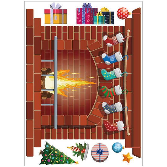 1 Satz Home Wall Decals Weihnachten Themenfenster Aufkleber Cartoon Fensterabzie 1 Satz Home Wall Decals Weihnachten Themenfenster Aufkleber Cartoon Fensterabzie