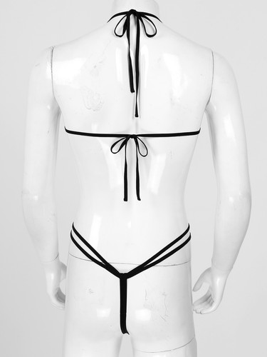 Body intimo uomo sexy pizzo perizoma marsupio Sissy tuta body pigiama - Foto 32 di 33