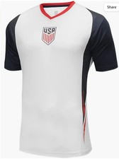 U.S. Soccer Federation USMNT Adult GameDay Soccer Poly Shirt T-Shirt Home White