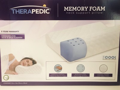 Therapedic Memory Foam Neck Pillow With Cool Technology System