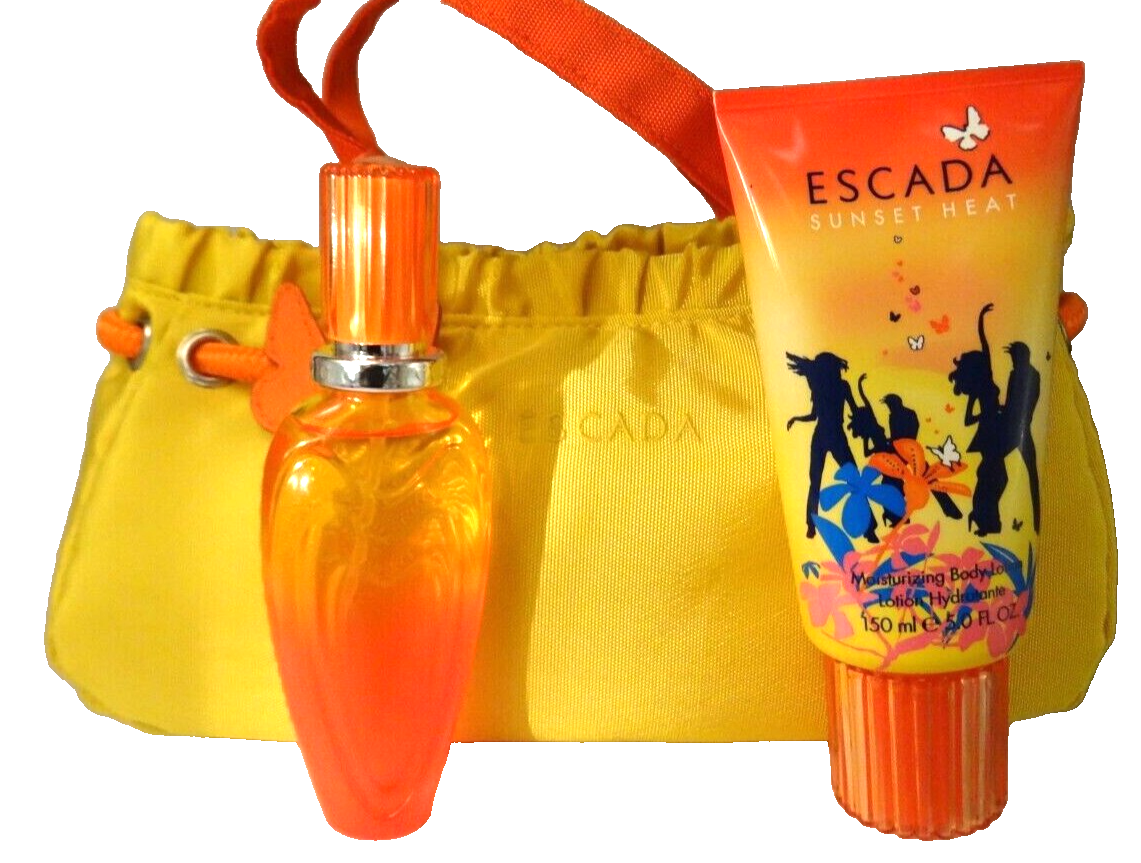 Escada SUNSET HEAT 1.6 oz EDT Spray - 5oz Body Lotion Set