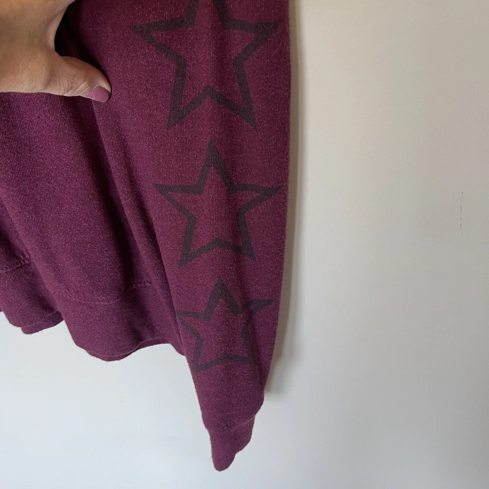 Sudadera Pullover Sundry Star Talla 2 (M) en Color Borgoña Vino Cuello Redondo Tejida Foto 4 de 4