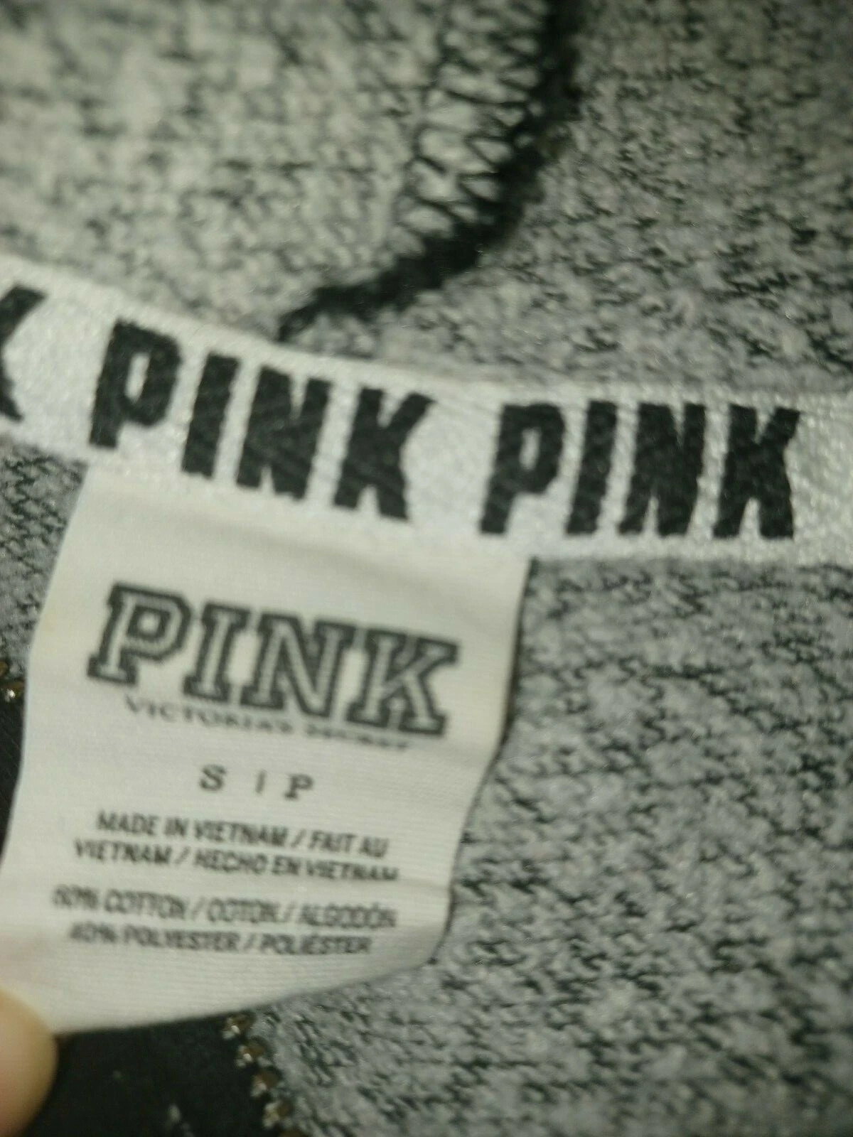 UNDERCOVER Felpa con cappuccio VICTORIA SECRET ROSA S donna logo tasca mezza zip nero pile verde