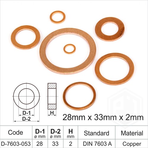 Metric Copper Sealing Washers Rings Flat Gasket Form A DIN 7603 A All Sizes mm - Picture 58 of 68