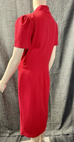 Liz Claiborne Women Red Midi Dress Sz 8 - Picture 4 of 11