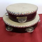Two Vintage Drum Tambourines  Large & Small 