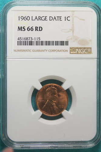 1960 NGC MS66 RD Large Date Lincoln Memorial Cent #A9200