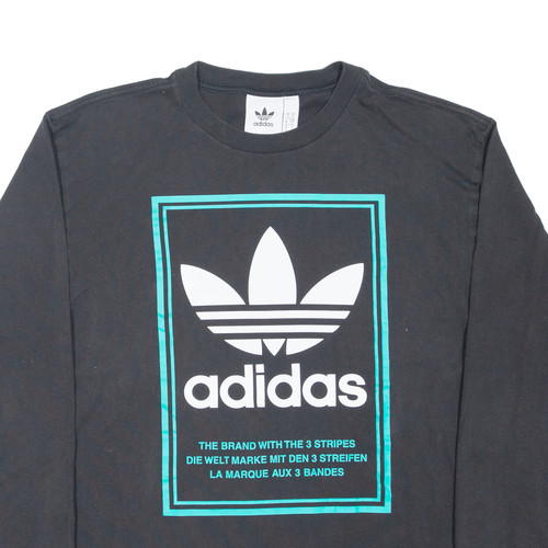 ADIDAS Mens T-Shirt Black Long Sleeve S - Picture 2 of 6