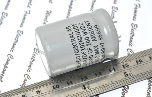 1pcs - MEPCO/CENTRALAB 1000uF 200V Snap-In Capacitor 3487DF102M200DF - Picture 3 of 4