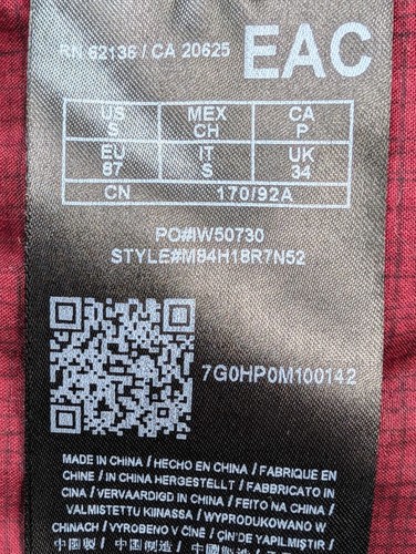 Guess Shirt Mens Small Red Burgandy Short Sleeve Button Up Retro - Picture 9 of 13