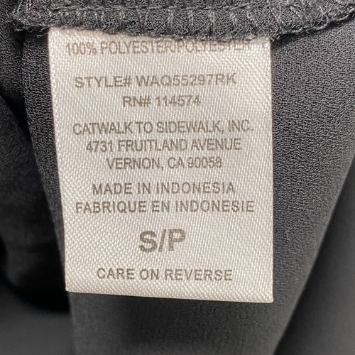 Pleione Womens Faux Wrap Roll Tab Sleeve Blouse Top Surplice Neckline Black Sz S - Imagen 6 de 7