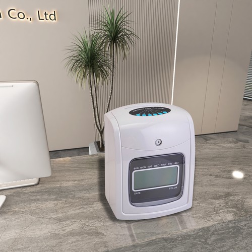 LCD Empleado Asistencia Punch Time Reloj Oficina Punch Card Machine y 50 Tarjetas - Imagen 3 de 11
