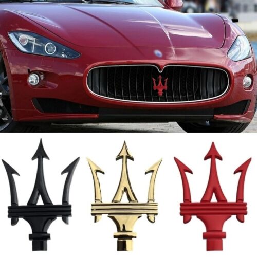 Car Front Grill Badge Emblem for Maserati Quattroporte Ghibli Levante Trident - Picture 1 of 21