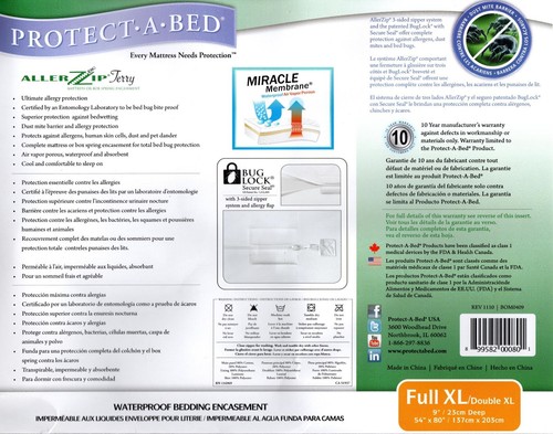 Protect-A- Bed Full XL Zippered Waterproof Mattress Protector Encasement Cover - Picture 5 of 6