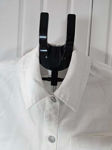 Express White Womens Jean Jacket Size Large - Picture 4 of 16